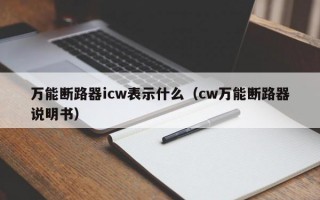 万能断路器icw表示什么（cw万能断路器说明书）